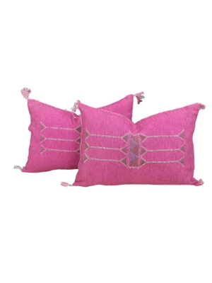 Pink Moroccan Silk Pillows 13 X 20 In 022