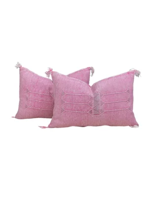 Pink Moroccan Silk Pillows 13 X 20 In 032