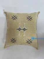 Golden Hush - Moroccan Natural Silk Pillow 20 X 20 In