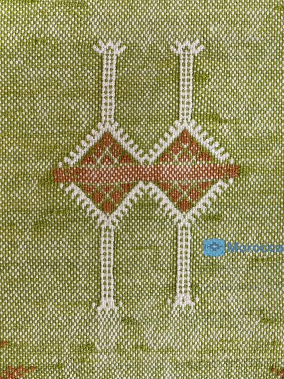 Sage Whisper - Moroccan Natural Silk Pillow 20 X 20 In