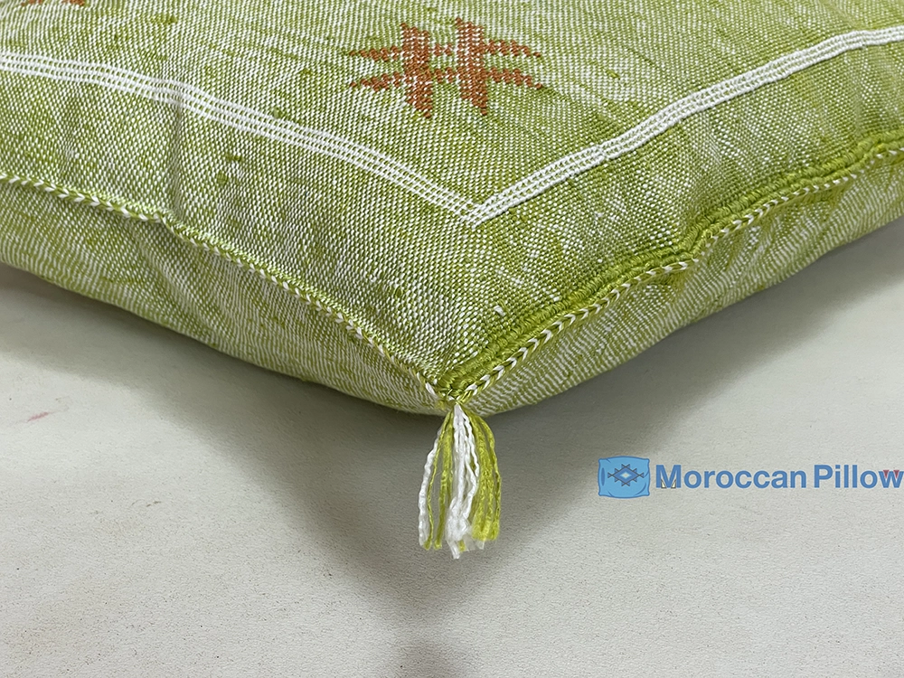 Sage Whisper - Moroccan Natural Silk Pillow 20 X 20 In